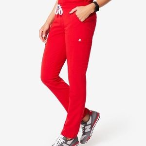 Figs Red Yola Skinny Scrub Pant